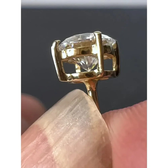 10k yellow gold .40 ctw moissanite stud earrings - Picture 9 of 12